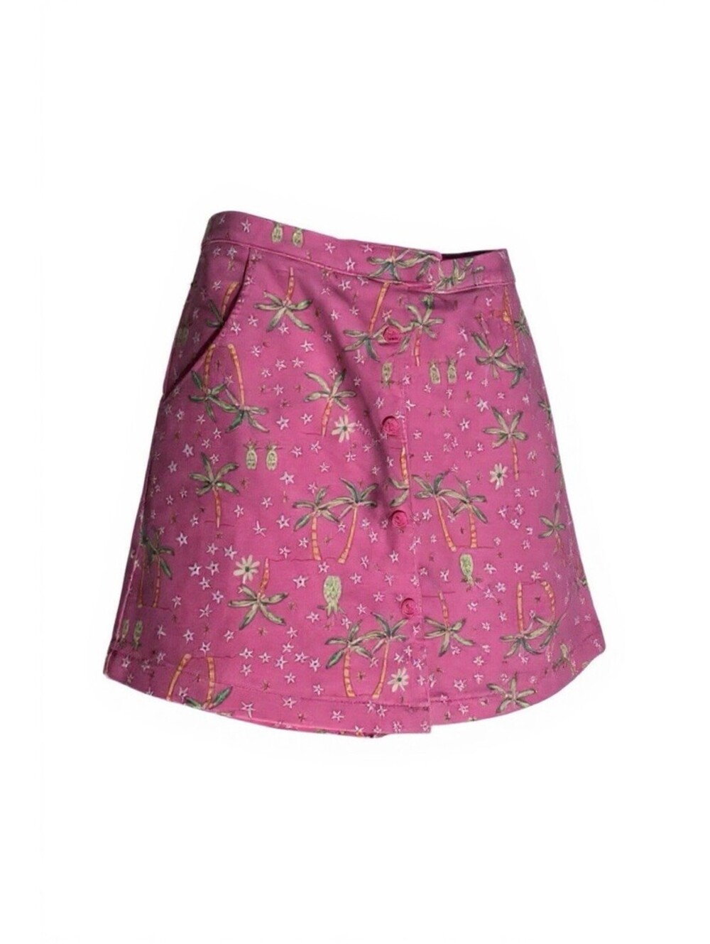 AW Allison Whitmore Golf Skort 8P Pink Tropical Print Stretch Athletic Women